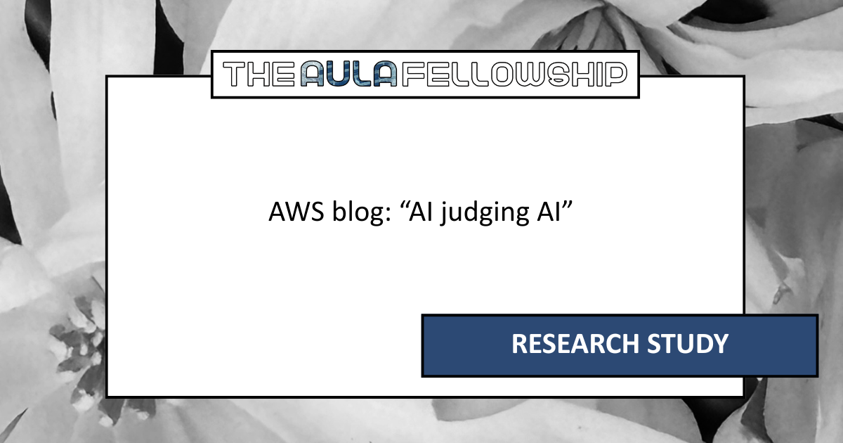 AWS blog: “AI judging AI”